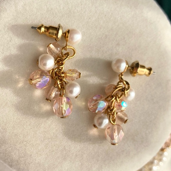 Signed Napier Set Faux Pearl & AB Necklace & Earrings - Picture 3 of 14